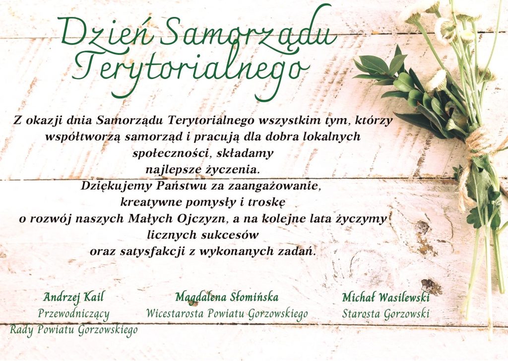 Dzień samorządu terytorialnego - życzenia